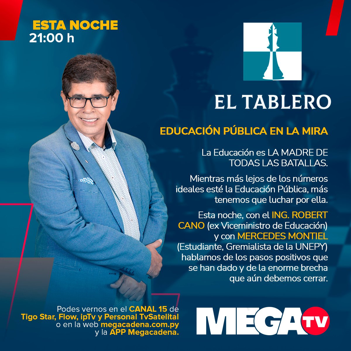 Esta noche, hablemos del tema más importante para el futuro de nuestro país: La educación.

#AlianzaEncuentroNacional #RobertCanoSenador #Iniciativa911 #educación