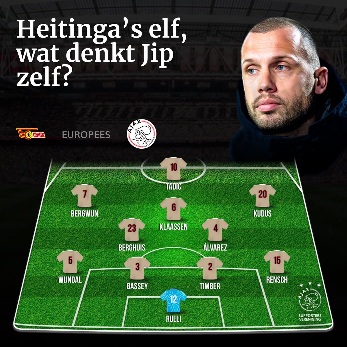 JippJanssen's tweet photo. Heitinga’s elf, wat denkt Jip  zelf? #fcuaja #heitingaself https://t.co/LJuQYSy8sO
