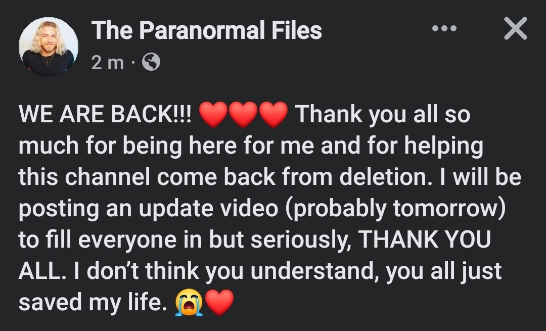 heresomenotalot's tweet image. #JusticeForParanormalFiles 
So happy for Colin right now!! This should NOT of happened in the first place!!

Show some love for @PFilesOfficial