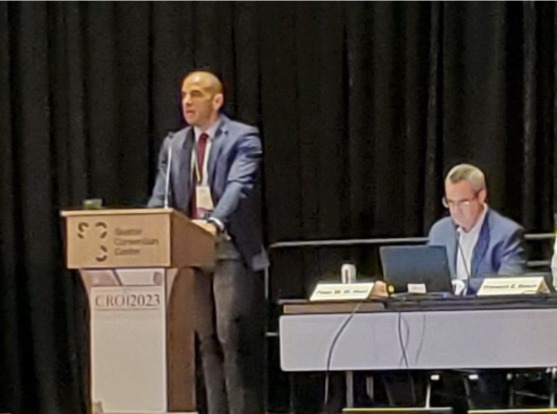 IUIDfellowship's tweet photo. Our faculty Dr Bourgi @KaBourgi presenting at #CROI2023 @CROI_Official #hiv #dolutegravir #ART #ARV #weightgain #IDtwitter https://t.co/m3DdKfrdxF