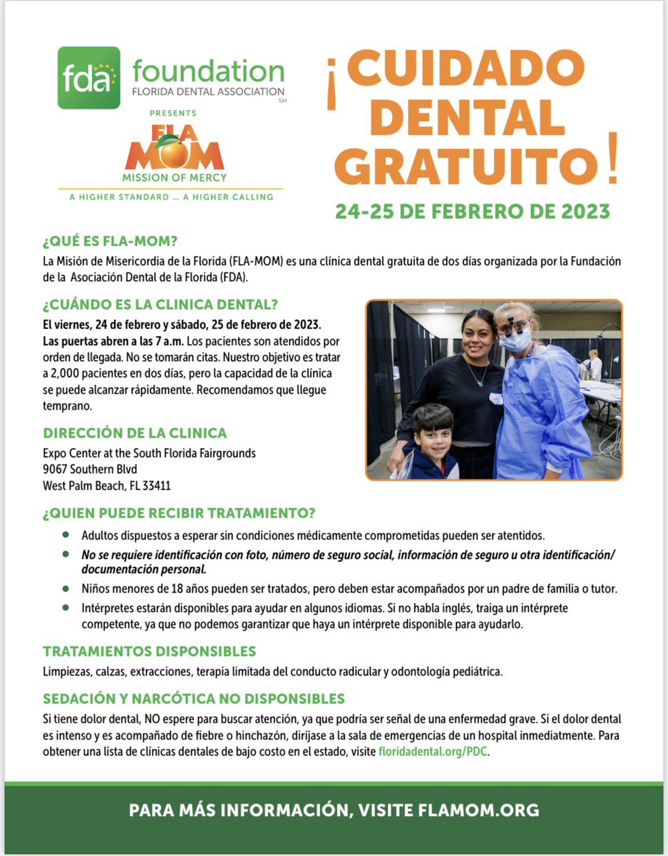 jojohart's tweet photo. What are you doing this weekend? You can bring your talents to West Palm Beach on Feb. 24-25, and join me where I’ll be volunteering at the FDA Foundation’s annual FLA-MOM free dental clinic event. Dentists are ready to help restore our community smiles! @FDADental https://t.co/ve3rN972Zf
