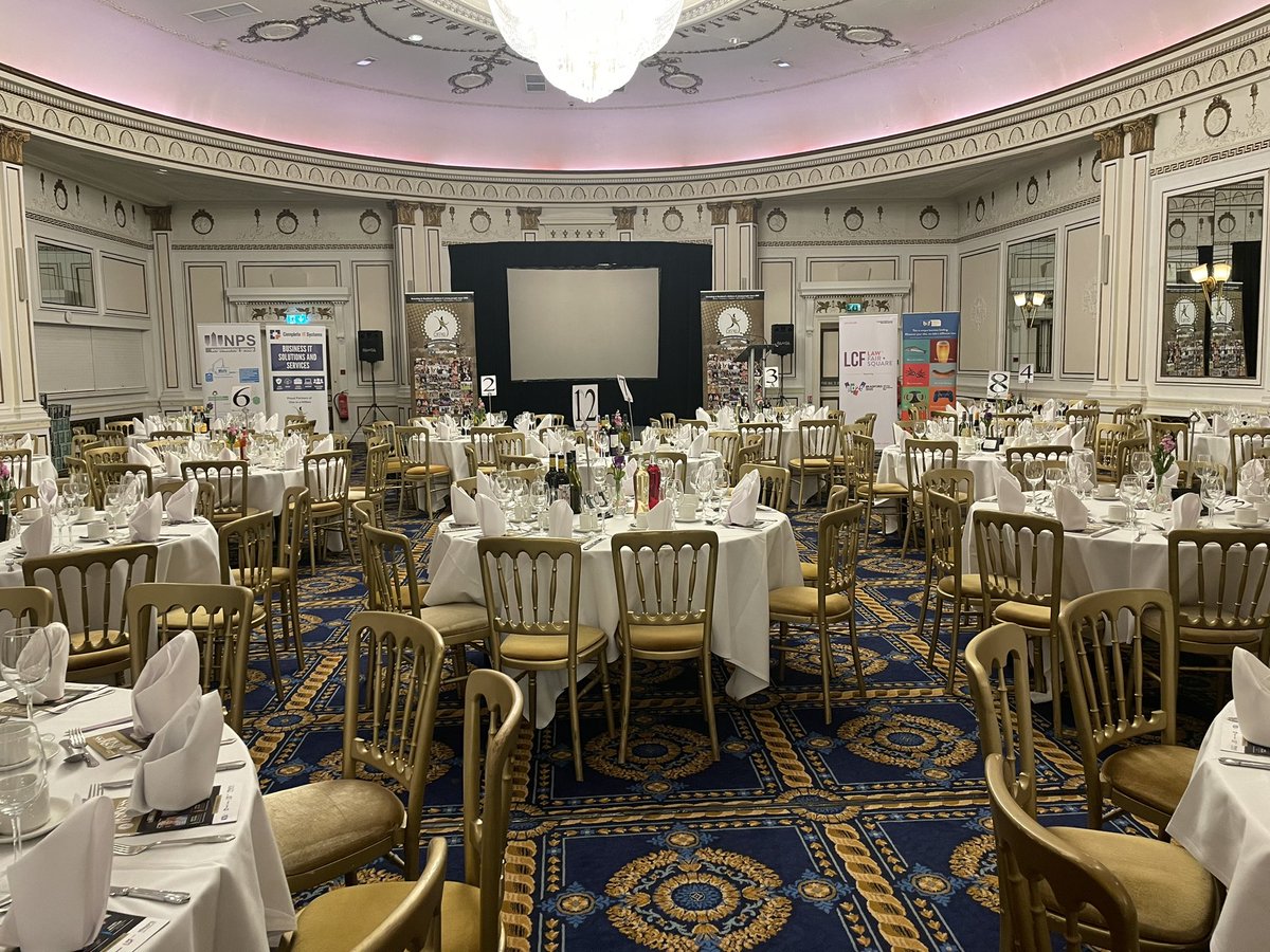 The scene is set, ready to welcome guests for our 7th <a href="/OneinaMillion_/">One In A Million</a> Charity Business Lunch - Building for Success Bradford 2023!
