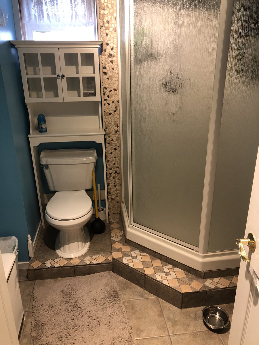 gordtgr's tweet photo. @Make_It_Right Bathroom Reno - to make right what someone did wrong -  is it just laziness to raise the floor to accommodate plumbing??? https://t.co/z2iBNe7fG5