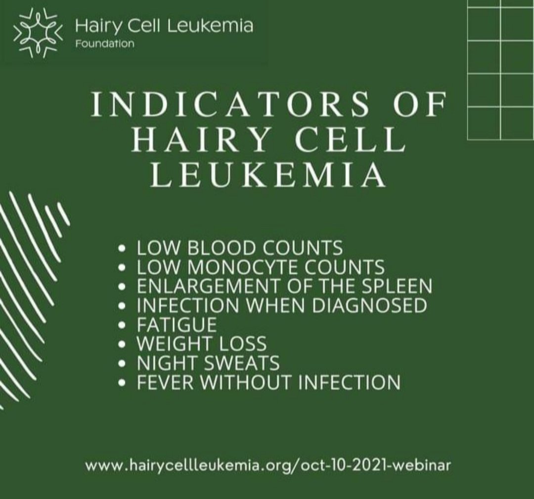 I am lucky enough to be in my 11th year of remission from #HCL a very rare cancer, 
The symptoms are listed & the two I had were night sweats & terrible fatigue.
I was lucky enough to be treated at Leicester Royal Infirmary very grateful to the team there 💙 #NHS 
#Knowyourbody