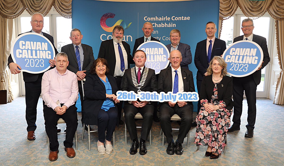 JohnPaulFeeley's tweet photo. 🔵⚪️Pleasure to launch the programme for Cavan Calling 2023 @cavancalling in @CroverHouse on the Shores of Lough Sheelin. 

This programme &amp; events in every part of the county will be a fantastic chance to bring communities together &amp; welcome Cavan people from home &amp; abroad 🔵⚪️ https://t.co/Cf6VOMaCCs