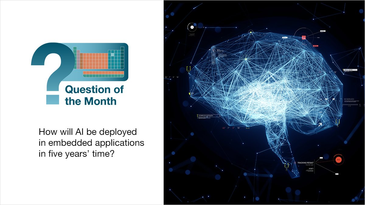 E14Community's tweet image. #ArtificialIntelligence has the potential to change many of the things we do. How will #AI be deployed in #embeddedapplications in five years’ time?
Take the poll: bit.ly/3YQI257 #QuestionOfTheMonth