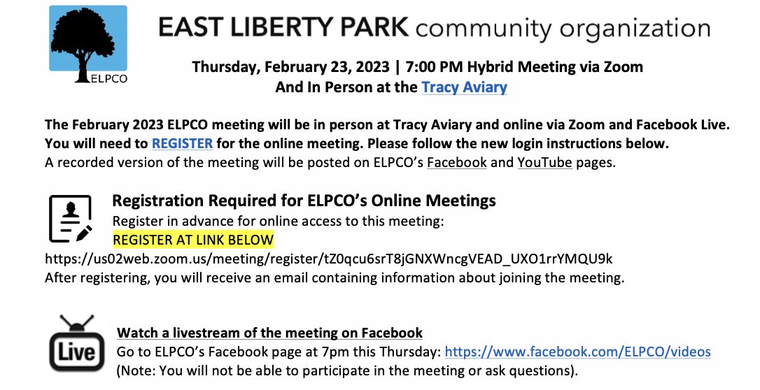 East Liberty Park Community Organization (ELPCO) tweet media