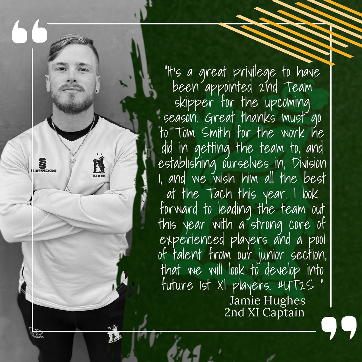 KandDCC's tweet photo. Our new 2nd XI skipper @jamiehughed
#UTF2S #TMH ππ https://t.co/msYXXgCUtu