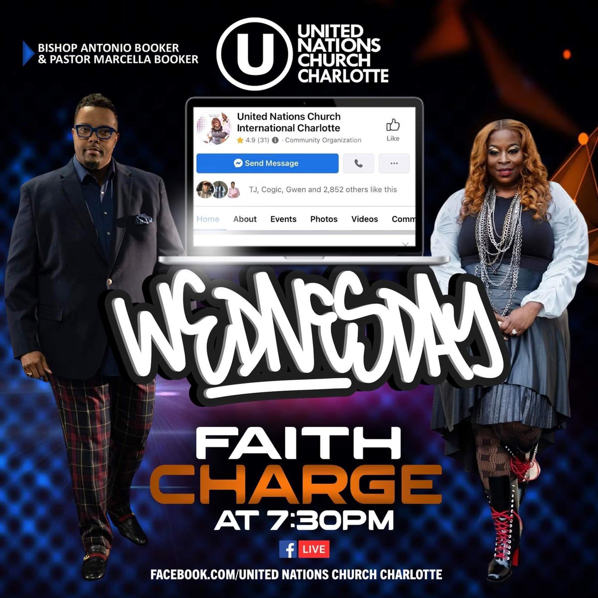 Join us for FAITH CHARGE TONIGHT🔥🔥‼️United Nations Church International Charlotte #tag #like #share #invite #church #empowerment #faith #charge #power