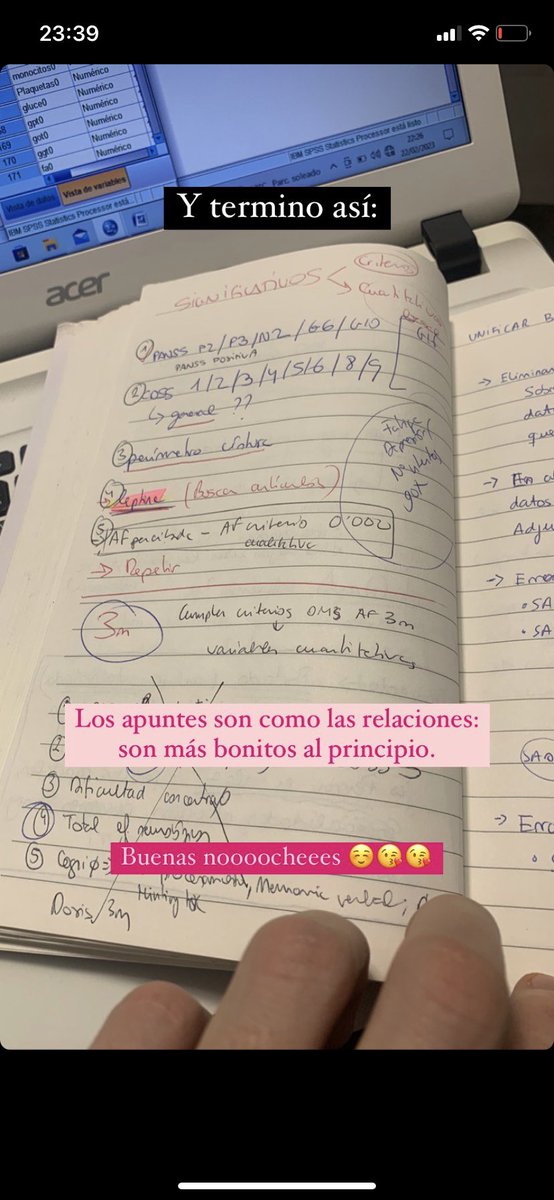 Los apuntes son como las relaciones: son más bonitos al principio.