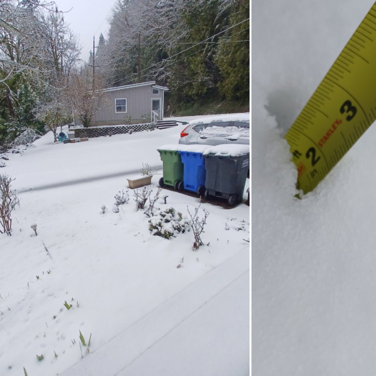jkmobbz's tweet photo. @NWSPortland Tidewater, OR. Elevation 118'.
2" on my concrete steps (more in my flowerbeds!) #PQRObs #OregonSnow https://t.co/fqVWpefh1F