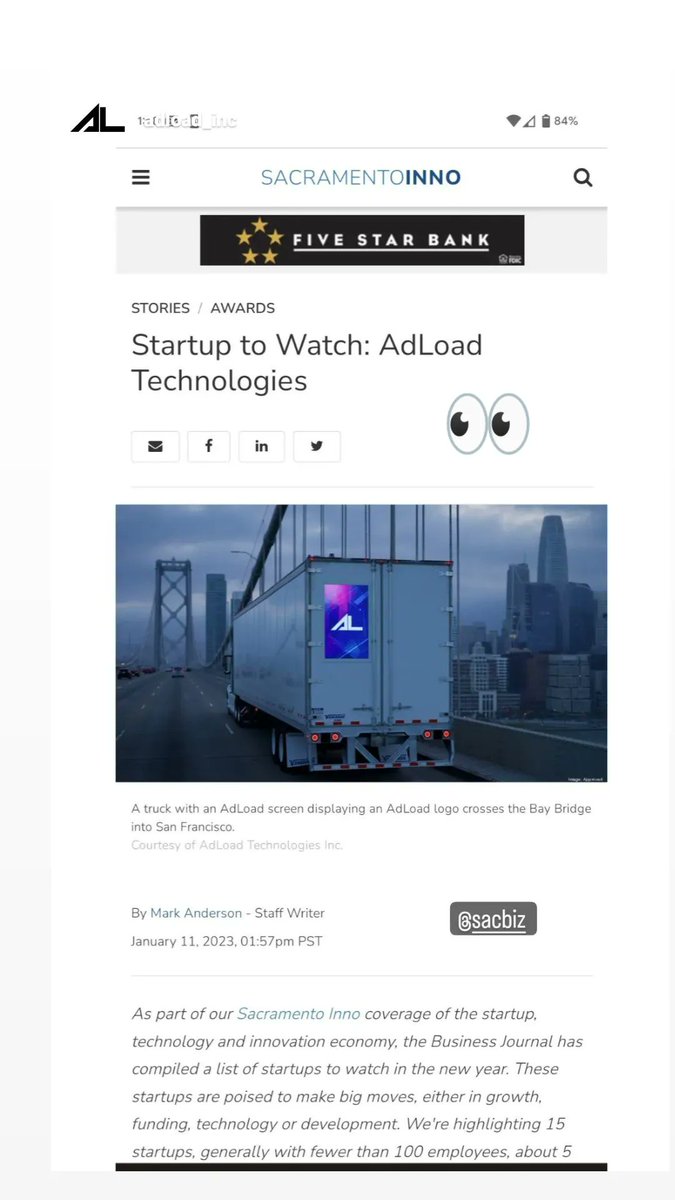 Adload Technologies Inc (@adload_inc) on Twitter photo Featured in <a href="/Sacbiz/">Sacramento Business Journal</a> startups to watch! #ooh #dooh #digitaloutofhome #outofhome #outofhomeadvertising Featured in <a href="/Sacbiz/">Sacramento Business Journal</a> startups to watch! #ooh #dooh #digitaloutofhome #outofhome #outofhomeadvertising