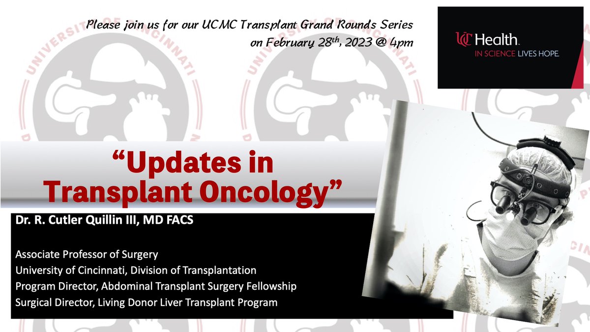 UCincyTransplant (@transplant_u) on Twitter photo Interested in transplant oncology? Join us for our Transplant Grand Rounds Series on 2/28/23 @ 4pm EST to hear Dr. R. Cutler Quillin III update us on whats new in the field! <a href="/shimulshah73/">Shimul A. Shah</a> <a href="/ksafdarmd/">Kamran Safdar, MD</a> <a href="/kinger8885/">Corey King</a> <a href="/uc_health/">UC Health</a> <a href="/cincysurgery/">UC General Surgery Residents</a> <a href="/ASTSChimera/">ASTS</a>
teams.microsoft.com/registration/b… Interested in transplant oncology? Join us for our Transplant Grand Rounds Series on 2/28/23 @ 4pm EST to hear Dr. R. Cutler Quillin III update us on whats new in the field! <a href="/shimulshah73/">Shimul A. Shah</a> <a href="/ksafdarmd/">Kamran Safdar, MD</a> <a href="/kinger8885/">Corey King</a> <a href="/uc_health/">UC Health</a> <a href="/cincysurgery/">UC General Surgery Residents</a> <a href="/ASTSChimera/">ASTS</a>
teams.microsoft.com/registration/b…