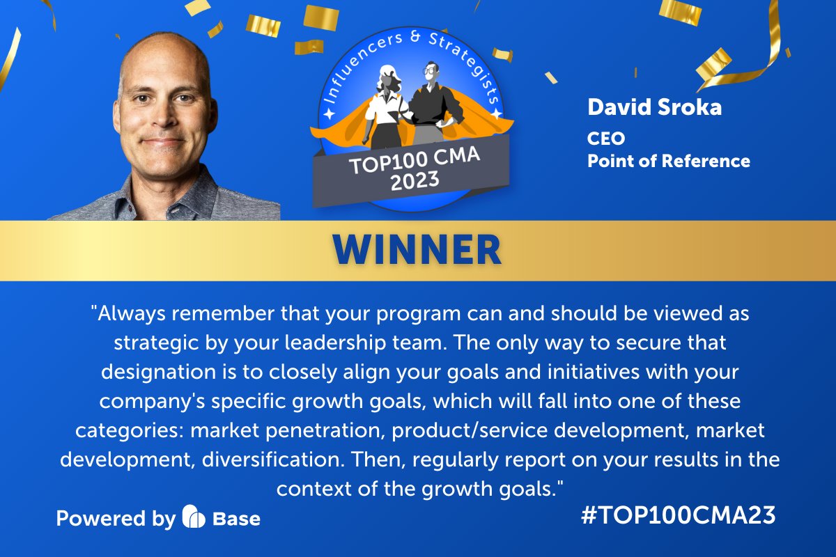 Congrats to our own David Sroka for making this year’s TOP 100 Influencers &amp; Strategists in Customer Marketing and Advocacy! We’re delighted to see David recognized alongside such amazing CM and Advocacy pros. Congrats to you all!
#customermarketing #customeradvocacy #TOP100CMA23