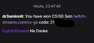 Cyb3rStream's tweet photo. Selten so viel Glück an einem Tag gehabt. Du gehst in einen Random Stream und dann kommt das: https://t.co/6A3WTNzZJt