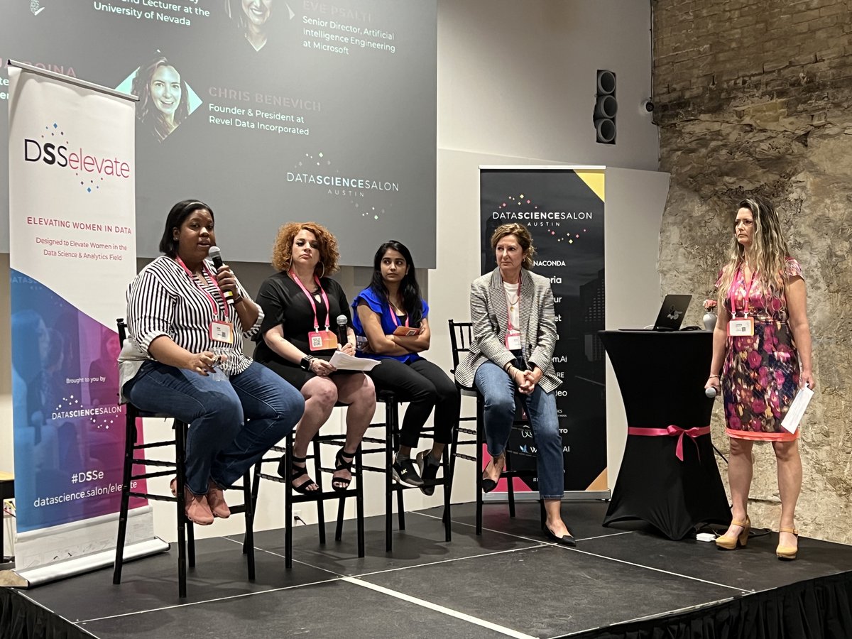AILovesData's tweet photo. Join the #DSSElevate Panel discussion about Creating Value w/ Diverse Data Teams, featuring:
🔹 @rimley from @indeed
🔹 @DrAngelDurr from @unevadareno
🔹 @evepsalti from @Microsoft
🔹 Roja Boina from @Women_In_Data
Moderated by @chrisbenevich #DSSATX https://t.co/TjRIjfZbFe