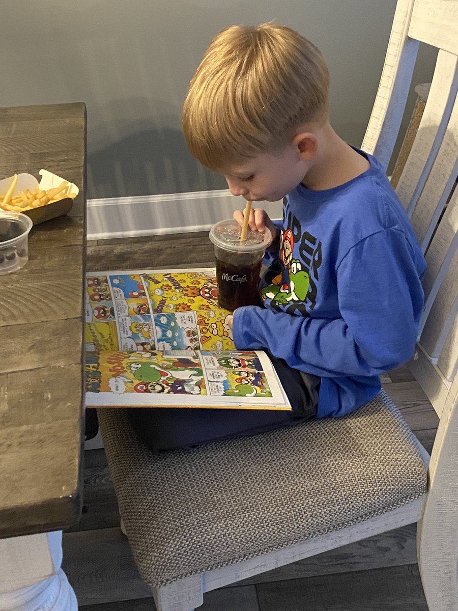 Got my kiddo a Mario graphic novel from <a href="/JML_MS_Official/">JM Lunsford MS</a> <a href="/Scholastic/">Scholastic</a> book fair and I haven’t heard a peep out of him since ❤️📖 #reader #mario #GraphicNovels