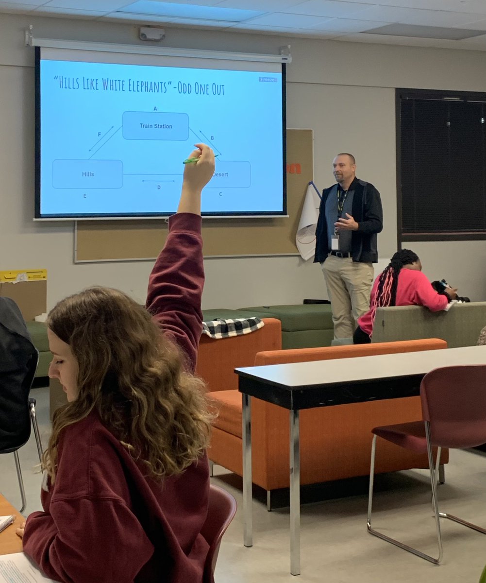 VHSTL's tweet photo. WHATβS GREAT TODAY? Mr. Baldus and Mr. Hudson used a learning strategy called Odd One Out in their American Heritage class today. The strategy, learned at Fridayβs professional development session, promotes critical thinking and communication skills. #EngageVHS #vhstigers #WDMCS https://t.co/qqhRXjc0x0