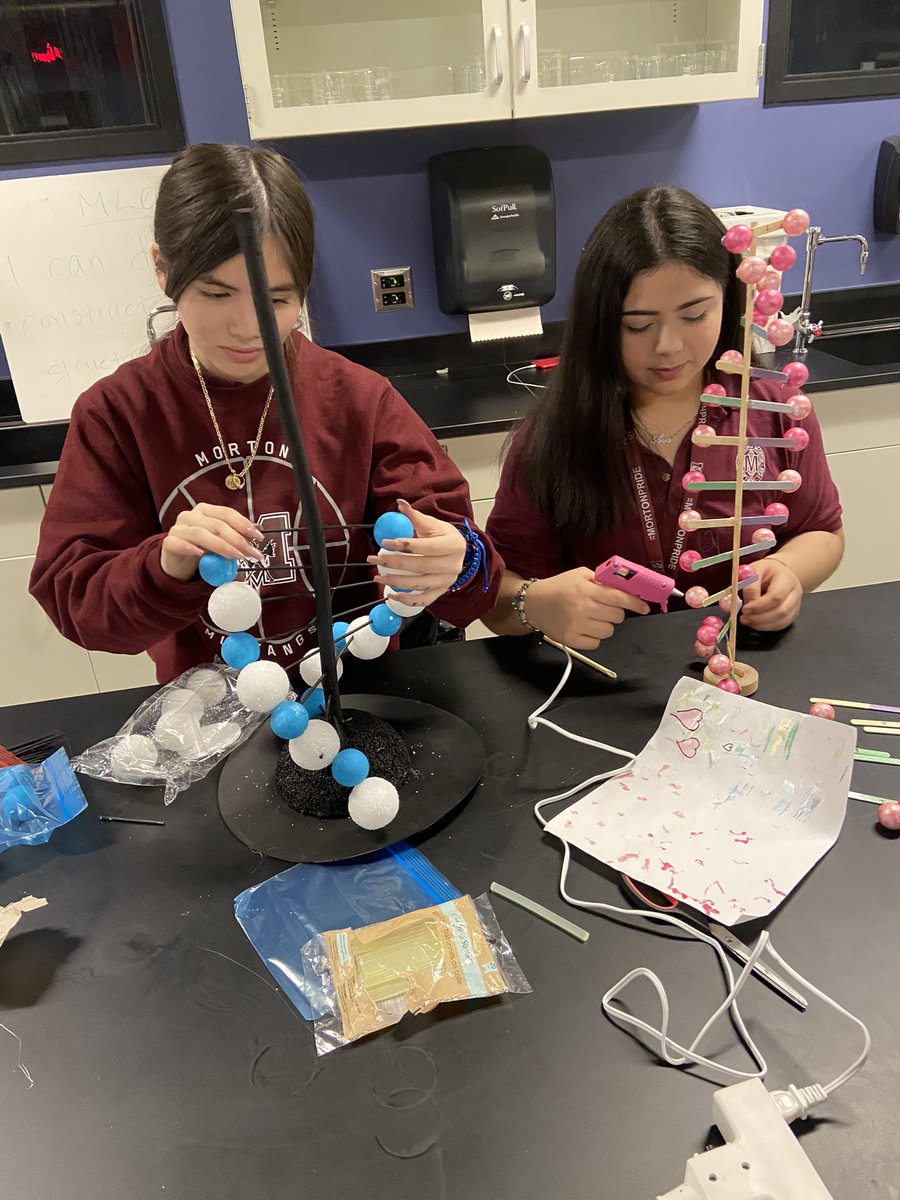 Day 1 of DNA model designing and building. Focusing on SEP2 modeling skill and these students are off to a great start! #mortonpride