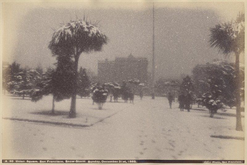 Can you believe this is #SanFranciscoUnionSquare in 1882! #staysafe #winterweathercalifornia #sanfranciscosnow #digitalcollections #libraries #archives #sanfranciscohistory