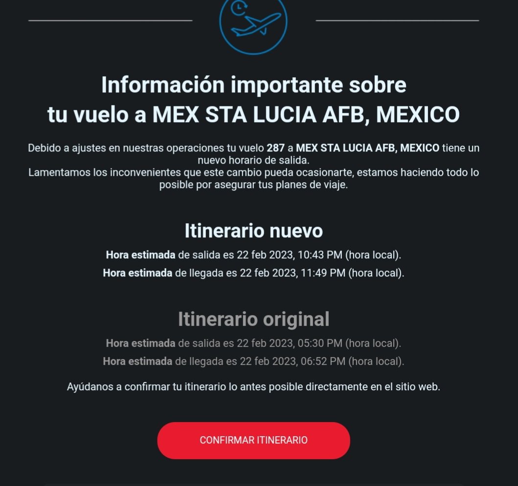 mitmit_3's tweet photo. Oye @Aeromexico el retraso y retraso de mi vuelo es normal?! Resulta que salía a las 5:30pm de hoy y van cuatro veces que me lo cambian ahora salgo a las 10:43pm si va a ocurrir este vuelo o que onda porque a mí me urge llegar a CDMX @Profeco esto es normal?! https://t.co/RIfBCmGKhR