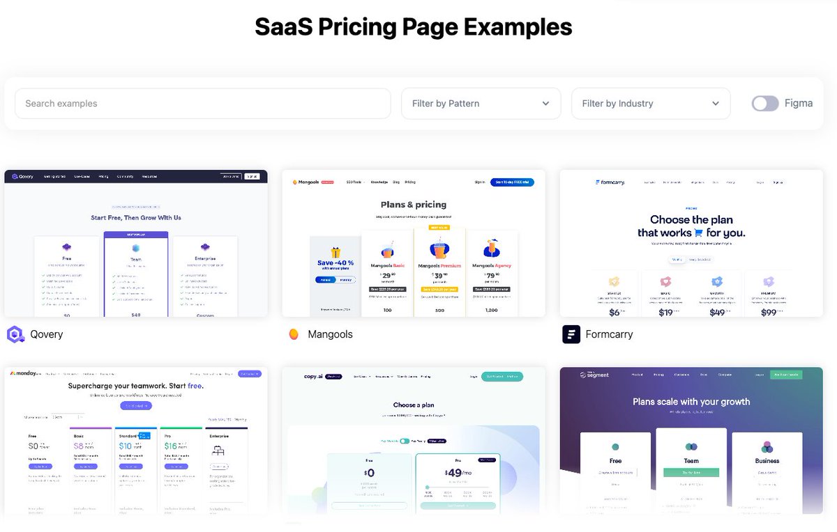 イケてるSaaSのテンプレート集⚡️

Website
・404
・価格
・ブログ
・活用事例
・採用情報

Product
・サインアップ
・アカウント設定
・ダッシュボード

Email
・招待メール
・ニュースレター
・トライアルメール
・オンボーディングメール

などがまとまってて参考になる
saasframe.io
