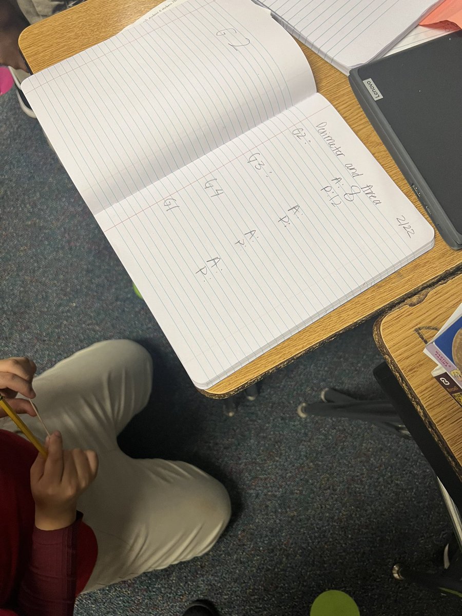 LPitrucha's tweet photo. Hands on area and perimeter is happening in 3rd grade! Ms. Urbina’s class is rockin’ the group collaboration and gallery walk. @OutleyE @AliefISD @AliefMathK6 @MsUrbina1 https://t.co/wX4YcZRsFX