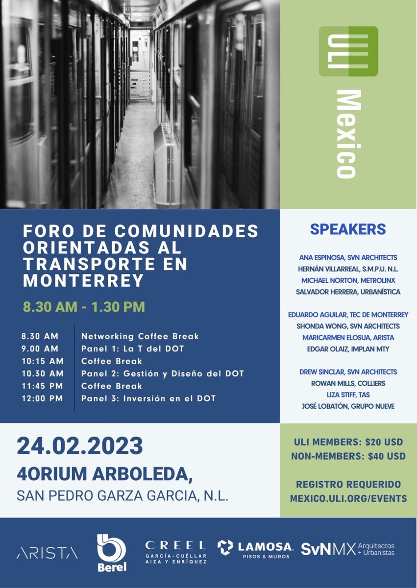 CanChamMx's tweet image. Nuestros socios @svn_ap nos invitan a participar en el foro de comunidades orientadas al transporte en Monterrey, Nuevo León, este viernes 24 de febrero a las 8:30 am
👉Registro: bit.ly/3YCHEra
¡No se lo pueden perder!