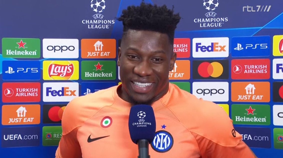 foet247europa's tweet photo. André Onana: ''So if there is anything, it's my mistake so I have to make sure everything is right. Because I am the one who concedes the goals. I will watch Ajax for sure, of course, and I hope they win.'' #UCL #INTFCP https://t.co/zuFfXLxMlp