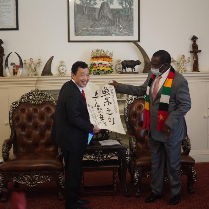 FAODG's tweet photo. Honoured to meet HE President @edmnangagwa. Producing enough nutritious food in harmony with our planet is vital to achieving a better life for all. Together, @FAO &amp; Zimbabwe will work to transform agrifood systems &amp; achieve rural development so that no one is left behind. https://t.co/aPrxZApFmo