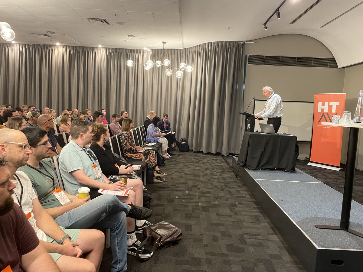 DebHull7's tweet image. HTAV Patron, Emeritus Professor Peter McPhee, welcomes conference delegates. #htavvcecon23 ⁦@HTAVed⁩