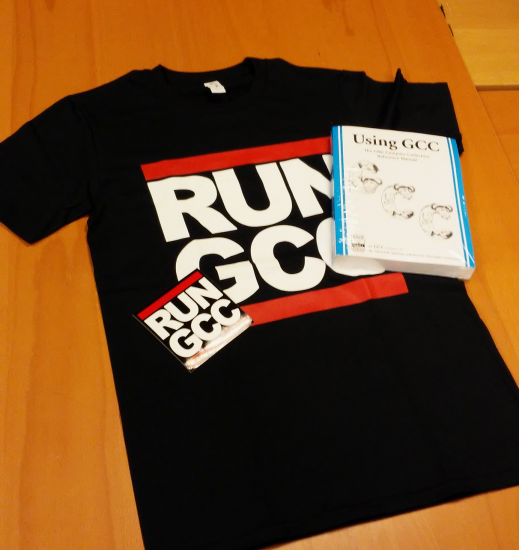 fsf's tweet photo. Support the GNU Project by purchasing a GNU Compiler Collection -- "collection!" Manual, t-shirt, & stickers included. Get it at https://t.co/UKkdMwPXOn #GNUProject #FreeSoftware #GNUPress #GNUMerch https://t.co/it74xpGv3h