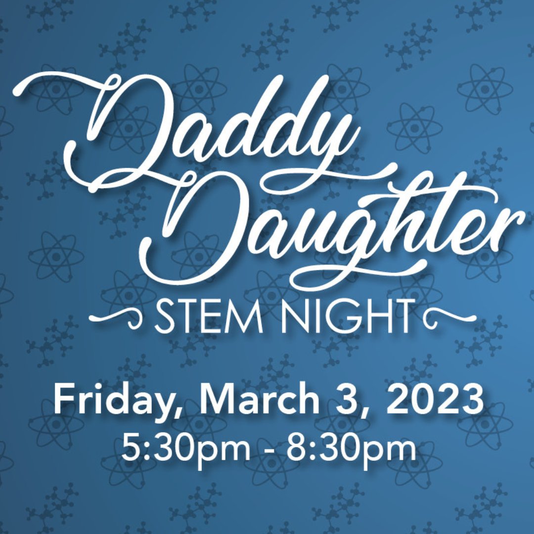 CoxSci's tweet image. Join us next Friday, March 3rd, for Daddy-Daughter STEM Night! 💃🕺🔬🥳

To learn more or register, visit: coxsciencecenter.org/DaddyDaughterN…

#CoxScienceCenter #OpenEveryMindtoScience #DaddyDaughterDance #STEM #Science