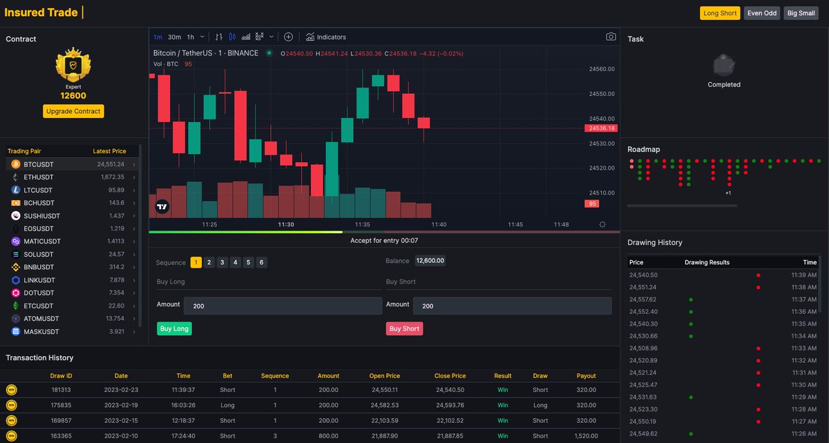 BinaryGuardian's tweet image. Use our Insured Trade now to trade safely and earn without risking your asset!! #BinaryGuardian