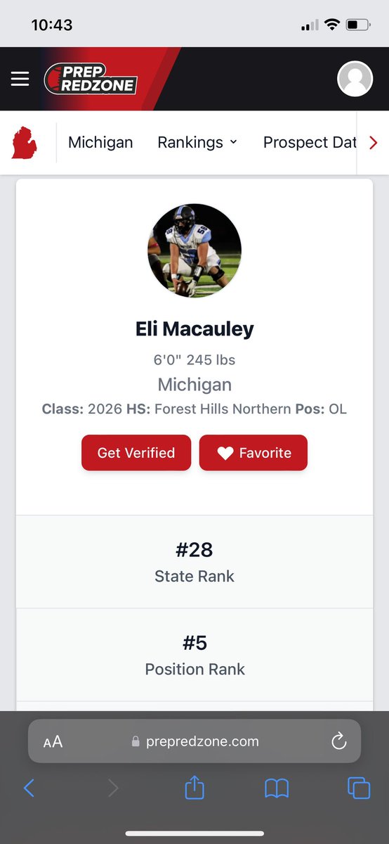 Macauley_Eli's tweet photo. Humbled by PrepRedzone for the recognition. Only makes me want to work harder and can’t wait to get back after it. 
https://t.co/uY4A6fntuV
@AllenTrieu @247recruiting @RivalsWardlaw @SeanScherer247 @OJW_Scouting  @MichFBFrenzy @MIexposure @alex_pallone @TheD_Zone @TrambleJoe https://t.co/qO5Z2jzLsy
