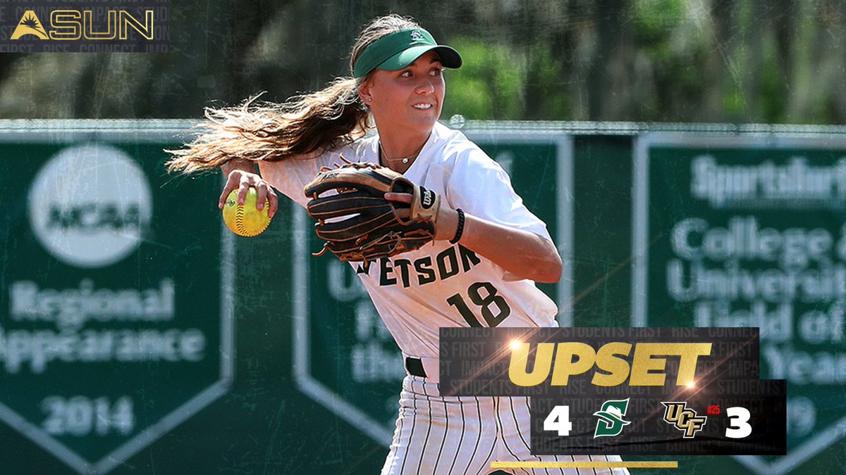 UPSET 🚨

<a href="/StetsonSoftball/">Stetson Softball</a> defeats No. 25 UCF pushing its win streak to 5️⃣-straight games!👏

#ASUNBuilt | <a href="/ASUNSoftball/">ASUN Softball🥎</a> | #GoHatters 🤠