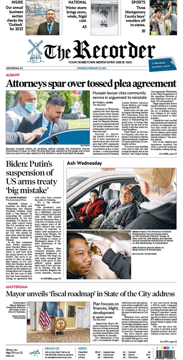 Amsterdam Recorder on Twitter "Our Thursday front page. Help us bring