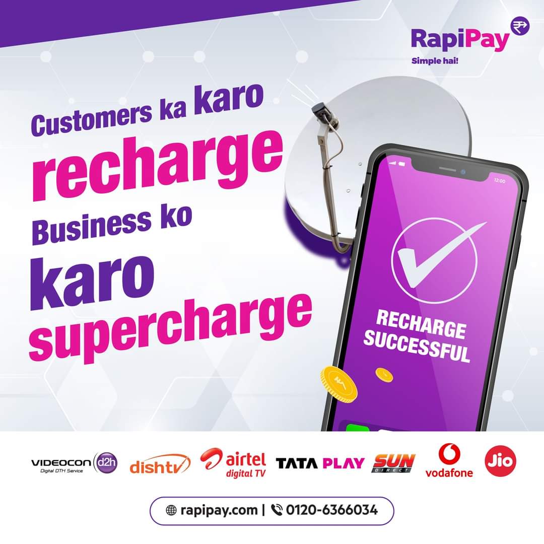 msk_enterprise's tweet photo. Supercharge your business with RapiPay recharge services ⚡️
Ab grahako ko pradan karein recharge sevayein aur badiya commission payein
📡 DTH recharge
📱 Prepaid mobile recharge
📲 Postpaid mobile recharge
For more information please
WhatsApp us: 9864977516
#rapipay #recharge https://t.co/TLRcbupEDw