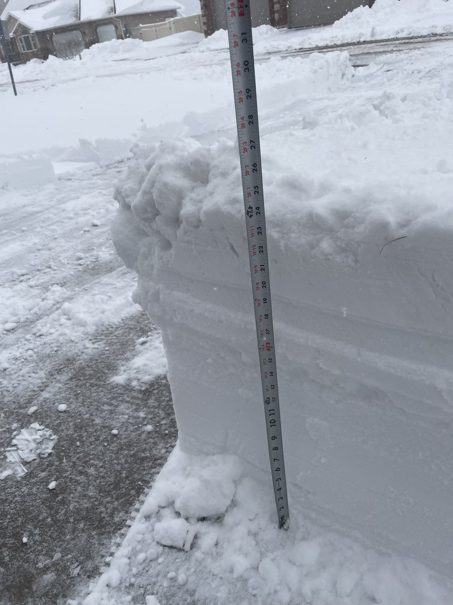 CrystalKWatts's tweet photo. @newscaster Just took this on my driveway. I thought we were hovering around 16” but I was mistaken. 😳 https://t.co/NRdMDX25UN