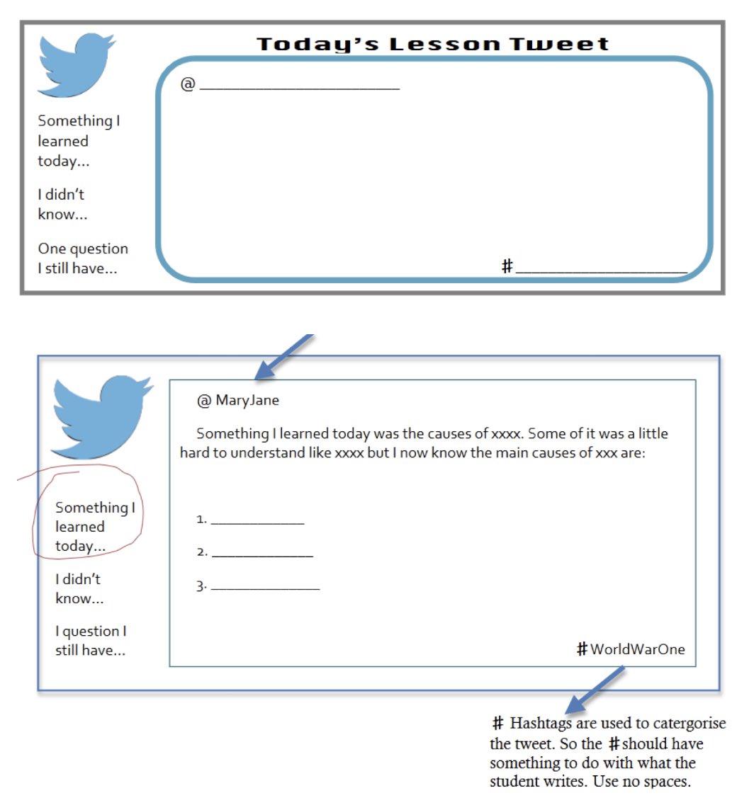 teacher2teacher's tweet photo. Exit tickets don't have to be long-winded. 

For educator @AnneKnight4Edu's Ss, a daily "tweet" will do! 🐦

#TeacherPD #InstantPD https://t.co/N4nSTlApLj