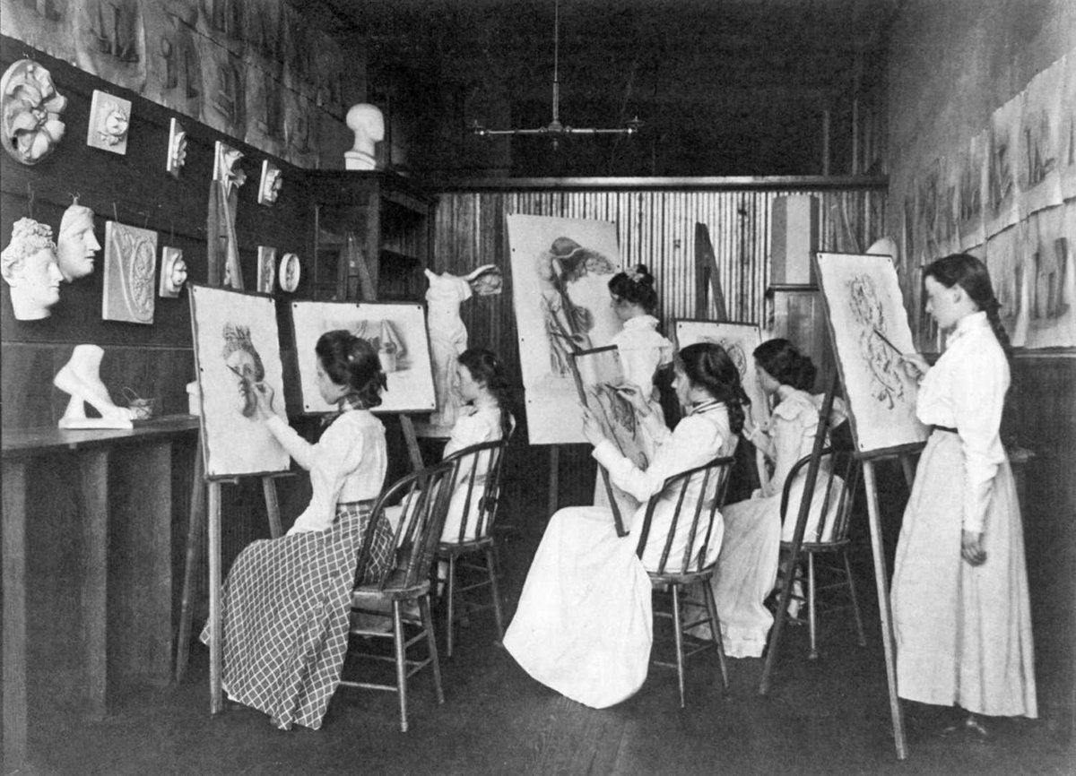 LADYS on Twitter "RT wikivictorian 'Girls in art class, drawing at