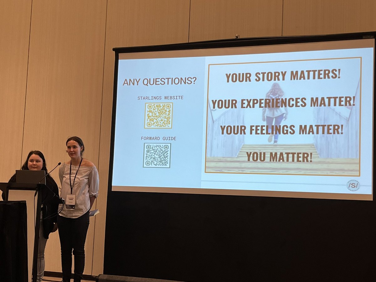 starlings_ca's tweet photo. Starlings volunteers sharing their lived experiences and our forward guide. #EndTheStigma #forwardwithhope #frayme2023 https://t.co/dISOD2RjUt