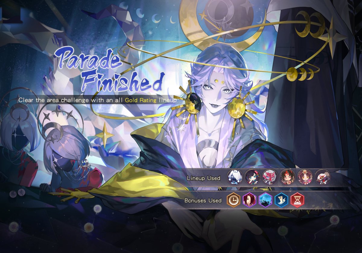 MyDear_Asura's tweet photo. Moon Parade finished! I received all gold rating! #MoonParade https://t.co/TXGEH7I8Xy