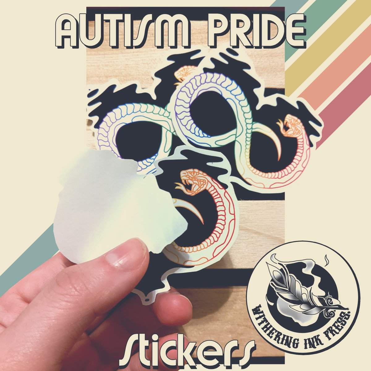 WitheringInk's tweet photo. My first #AutismPride / #AutismAcceptance sticker! Using the rainbow infinity #autism symbol. #autisticPride 
---
On my Etsy: https://t.co/XyP4MCDkQA 
--- https://t.co/uYlmtIPazu