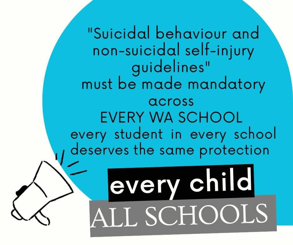 Protest today at 9am! Please show your support by sharing this poster, all kids deserve the same protection #mentalhealthsupport #accountability #allkidsmatter #nochildforgotten #guidelines #waschoolcrisis #waeducation #inclusion #onecallthatsall