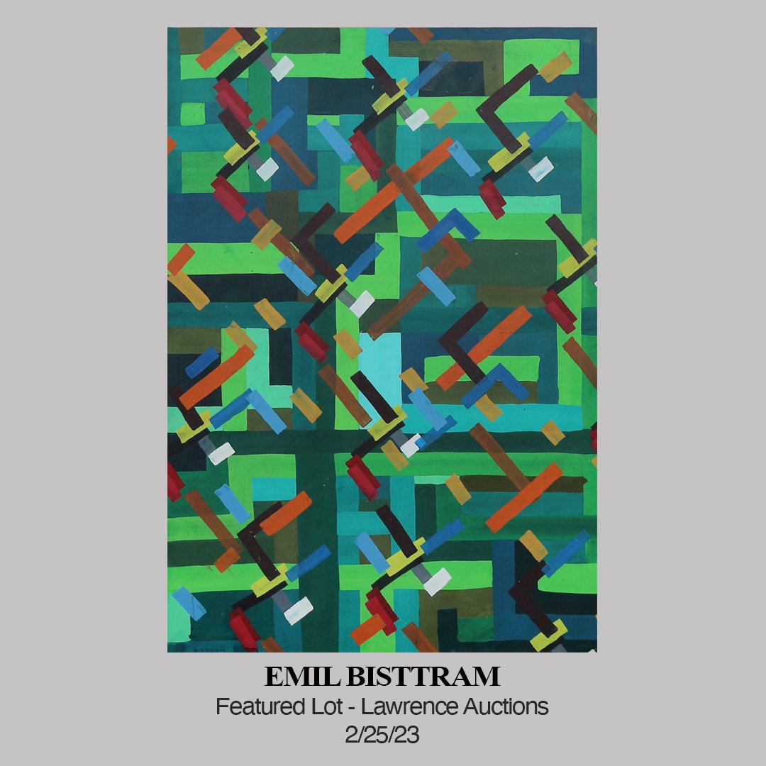 LOT 113 - EMIL BISTTRAM. Register Now for LAWRENCE AUCTIONS American, European and Southwestern Auction Saturday February 25, 2023 at 12 noon Eastern. CLICK THE LINKTREE LINK IN OUR PROFILE TO VIEW THE AUCTION CATALOG. #artauction #auction #emilbisttram