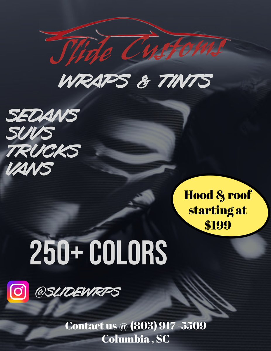 Jmcclellan23's tweet photo. TEXT 803-917-5509 
803-237-2446
or Dm Us!!!
text with details- 
vehicle 
color
what you want wrapped  or tinted !!! https://t.co/Me2QfoDeCH