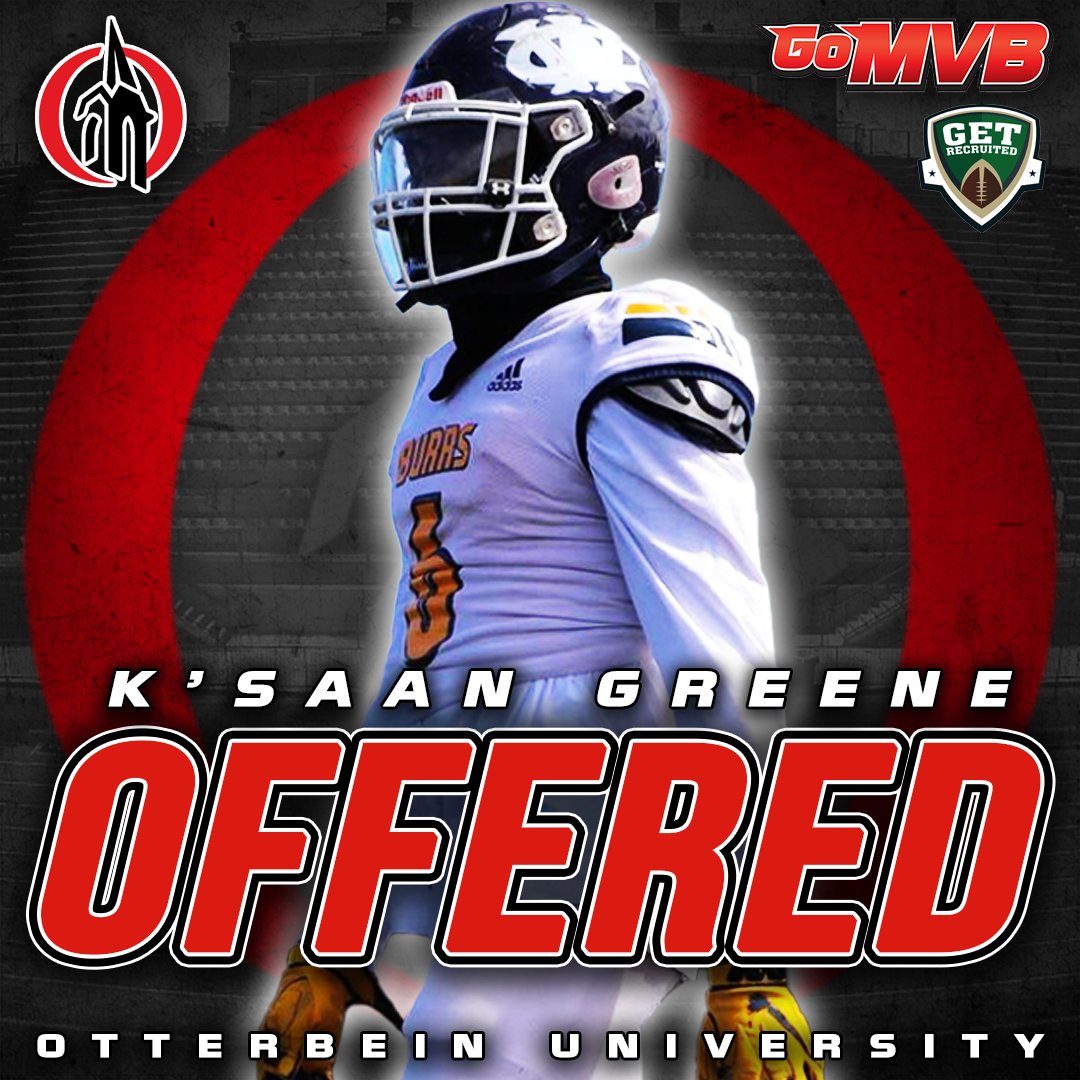 GoMVB Get Seen. Get Serious. Get to the Next Level (@gomvb) on Twitter photo 🚨 OFFER ALERT 🚨 K'SAAN GREENE
Congrats to K'SAAN on his offer from OTTERBEIN UNIVERSITY WTG K'SAAN!
Follow: <a href="/24_saan/">K'Saan Greene🥇</a>
Coach: <a href="/CoachWood79/">Coachwood79</a>
Stats, Film and More: Gomvb.com/ksaangreene
<a href="/Get_Recruited/">Jay Harrison Jr.</a>
#classof2023 #hsfootball #ncaafootball #playertowatch #gomvb 🚨 OFFER ALERT 🚨 K'SAAN GREENE
Congrats to K'SAAN on his offer from OTTERBEIN UNIVERSITY WTG K'SAAN!
Follow: <a href="/24_saan/">K'Saan Greene🥇</a>
Coach: <a href="/CoachWood79/">Coachwood79</a>
Stats, Film and More: Gomvb.com/ksaangreene
<a href="/Get_Recruited/">Jay Harrison Jr.</a>
#classof2023 #hsfootball #ncaafootball #playertowatch #gomvb