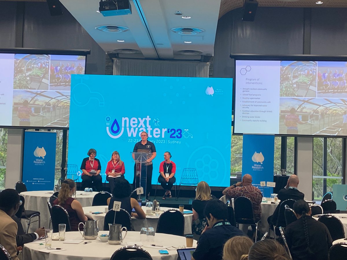 ProfSeraYoung's tweet photo. The formidable ladies of Walgett speaking powerful truths about the many harms of the interconnected #waterinsecurity &amp; #foodinsecurity in aboriginal communities. @WaterRA_updates @Walgett_AMS @Dharriwaa_UNSW @JacquiWebster3 @georgeinstitute @UnswWater #WISE_scales #nextwater https://t.co/Brj6CVcJIK