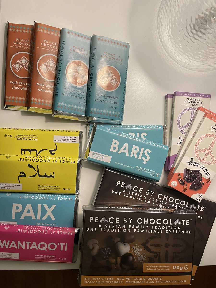 lisajaneporter's tweet photo. Look what arrived in the mail today!  Thank you @Peacebychoco for all you are doing to help with earthquake relief. I can’t wait to dig in 🤤 but I am also very grateful for the example you are setting with your compassion and generosity. @TareqHadhad https://t.co/RvLjGrjLZd